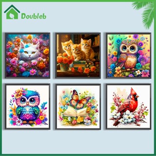 【Doub X ✮】ภาพวาดปักเพชร ทรงกลม ลายสัตว์ 5D DIY สําหรับตกแต่งบ้าน ✮