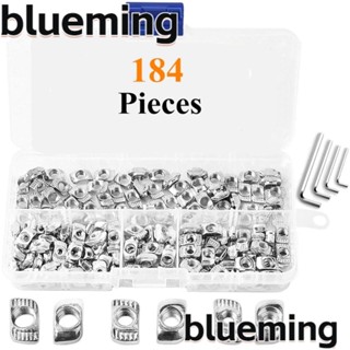 Blueming2 น็อตตัว T ชุบนิกเกิล เหล็กคาร์บอน M3 M4 M5 2020 คุณภาพสูง 184 ชิ้น