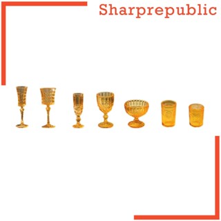 [Sharprepublic] ชุดถ้วยครัว สเกล 1/6 สําหรับบ้านตุ๊กตา ห้องครัว ห้องนอน 7 ชิ้น