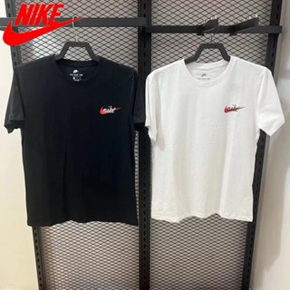 พร้อมส่งnike เสื้อยืดแขนสั้น ผ้าฝ้ายแท้ 100% ระบายอากาศ พร้อมตะขอ ขนาดเล็ก สไตล์เกาหลี สําหรับผู้ชาย ใส่ออกกําลังกาย เล่นกีฬา 884283