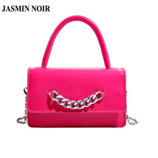 Jasmin NOIR กระเป๋าถือ กระเป๋าสะพายไหล่ หนัง PU แต่งสายโซ่คล้อง สําหรับสตรี