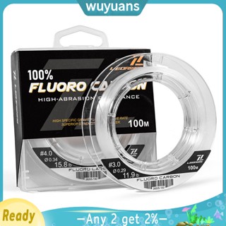 Wuyuans สายเบ็ดตกปลา คาร์บอนฟลูออโรคาร์บอนบริสุทธิ์ 100% 100 ม. มองไม่เห็น