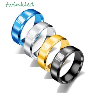 Twinkle1 แหวนนิ้วมือ ลายอนิเมะผ่าพิภพไททัน สีเงิน สีดํา ของขวัญ สําหรับผู้ชาย และผู้หญิง