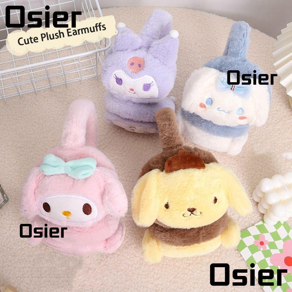 Osier1 ที่ปิดหูกันหนาว ผ้ากํามะหยี่ขนนิ่ม ลายการ์ตูนเมโลดี้ ให้ความอบอุ่น สําหรับผู้หญิง นักเรียน