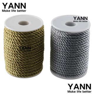 Yann1 เชือกไนล่อน สีทอง 40 หลา สีเงิน 2 ม้วน สําหรับตกแต่งงานหัตถกรรม DIY