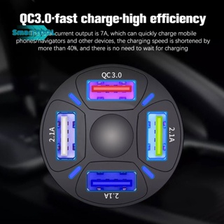 Utzn&gt; หัวชาร์จ Usb QC3.0 4 ช่อง 5V-12V คุณภาพสูง สําหรับรถยนต์