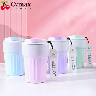 Cvmax แก้วกาแฟ สเตนเลส พร้อมสายคล้อง กันรั่วซึม แบบพกพา 400 มล. สําหรับรถยนต์ เดินทาง