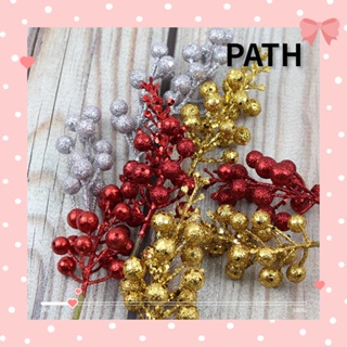 Path พวงมาลัยโฟม รูปผลไม้ สีแดง น้ําหนักเบา สําหรับตกแต่งต้นคริสต์มาส DIY 10 ชิ้น