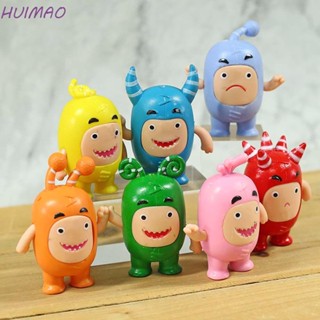 Huimao Oddbods Kawaii โมเดลฟิวส์ PVC รูปอนิเมะ Zeke Jeff สําหรับตกแต่งบ้าน 7 ชิ้น ต่อชุด