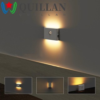 Quillan โคมไฟติดผนัง แบบแม่เหล็กไร้สาย ชาร์จ USB สําหรับห้องนอน บันได ห้องครัว