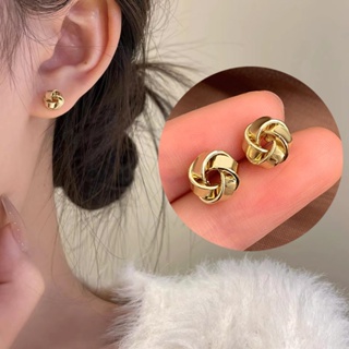 เครื่องประดับ ต่างหูสตั๊ด ทรงกลม หรูหรา แบบเรียบง่าย แฟชั่นเ…