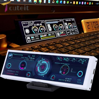 Tcuteit หน้าจอมอนิเตอร์ CPU GPU SSD LCD 8.8 นิ้ว สําหรับคอมพิวเตอร์