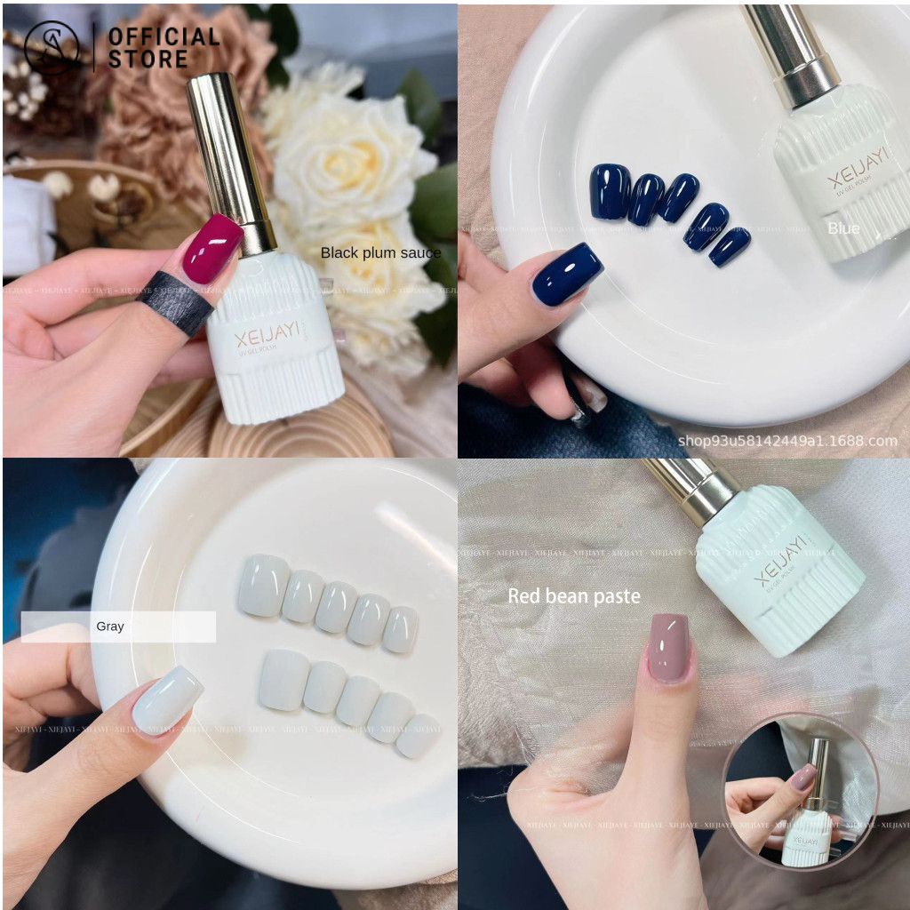 สีเจล ยาทาเล็บเจล นมขาว สีแดง เจลทาเล็บความอิ่มตัวสูง สีพาสเทล เล็บเจล ยาทาเล็บ ง่ายต่อการทาเล็บเจล XEIJAYI