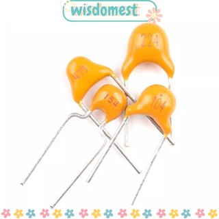 Wisdomest ตัวเก็บประจุหินเดี่ยว สีเหลือง 100 47 150 220nf 0.1 0.15 0.22uf 10 สไตล์ 473 104 154 224 50 ชิ้น MLCC