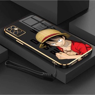 เคสซิลิโคนนิ่ม ลายการ์ตูนลูฟี่วันพีช พร้อมสายคล้อง หรูหรา สําหรับ Infinix Note 8I Infinix X683