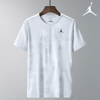 Jordan เสื้อยืดลําลอง แขนสั้น คอกลม พิมพ์ลาย ของแท้ 100% พลัสไซซ์ 8XL แฟชั่น สําหรับผู้ชาย