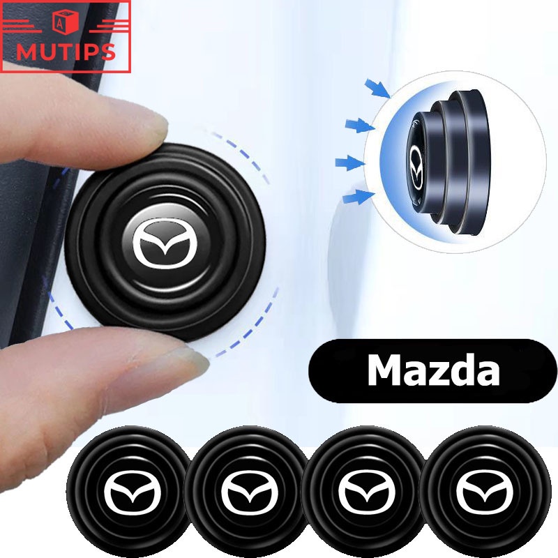Mazda 1/4/8/12 ชิ้น รถ โช้คอัพประตู ยางซิลิโคน ลดเสียงรบกวน สติ๊กเกอร์ 2 3 CX5 CX30 CX8 CX3 Mazda2 6 5 CX9 BT50