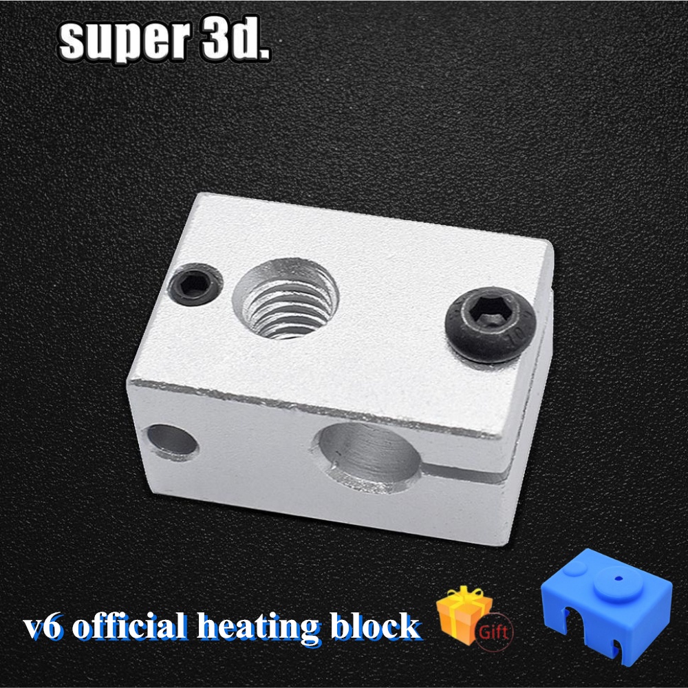 New Upgraded Aluminium V6 Official Heat Block 23*16*12 mm For E3D V6 PT100 J-head Extruder HotEnd He