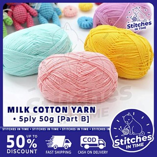 ST Mc A 50G 5 Plys Smooth Milk Fiber Knitting Wool Crochet Yarn Cotton Hand Knitted