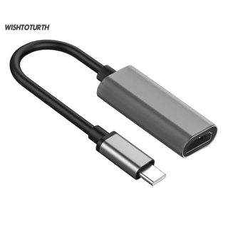 ☼Wt อะแดปเตอร์แปลงสายเคเบิ้ล USB Type C เป็น HDMI 4K ความคมชัดสูง สําหรับ Macbook HDTV Monitor