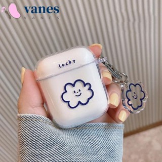 Vanes1 เคสหูฟัง TPU ใส แบบนิ่ม ลายการ์ตูนก้อนเมฆนําโชค พร้อมจี้ห้อย ป้องกันน้ํา