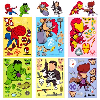 สติกเกอร์ ลายการ์ตูน Avengers Alliance Series 6 ชิ้น ต่อแพ็ค สําหรับเด็ก DIY