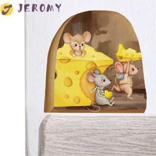 Jeromy สติกเกอร์แกะสลัก รูปหนู 3D เรืองแสง กันน้ํา สําหรับติดตกแต่งผนังบ้าน DIY