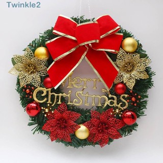 Twinkle พวงมาลัยคริสต์มาส แฮนด์เมด สําหรับแขวนตกแต่งประตู หน้าต่าง โรงแรม