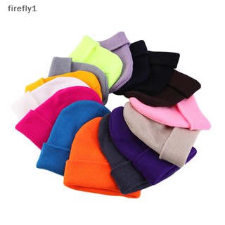 [Firefly] หมวกถัก ผ้าวูล สีพื้น ให้ความอบอุ่น สไตล์เกาหลี เหมาะกับฤดูใบไม้ร่วง และฤดูหนาว สําหรับผู้หญิง และผู้ชาย [TH]