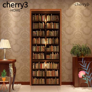 Cherry3 สติกเกอร์ไวนิล มีกาวในตัว ลอกออกได้ 30.3 นิ้ว x 78.7 นิ้ว สําหรับติดตกแต่งประตูห้องนั่งเล่น