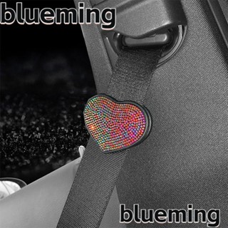 Blueming2 ตัวจํากัดเข็มขัดนิรภัยรถยนต์ กันลื่น ประดับเพชรเทียม ยืดหยุ่น สําหรับตกแต่งรถยนต์