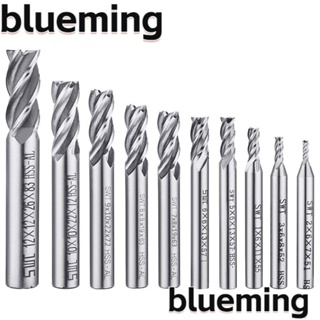 Blueming2 ดอกสว่านเหล็กไทเทเนียม 4 แฉก ความเร็วสูง 0.08 นิ้ว - 0.47 นิ้ว สีเงิน สําหรับงานไม้ 10 ชิ้น