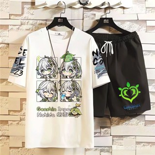 ★Genshin Impact★เสื้อยืดแขนสั้น พิมพ์ลาย Kazuha &amp; Scaramouche แฟชั่นฤดูร้อน สําหรับนักเรียน