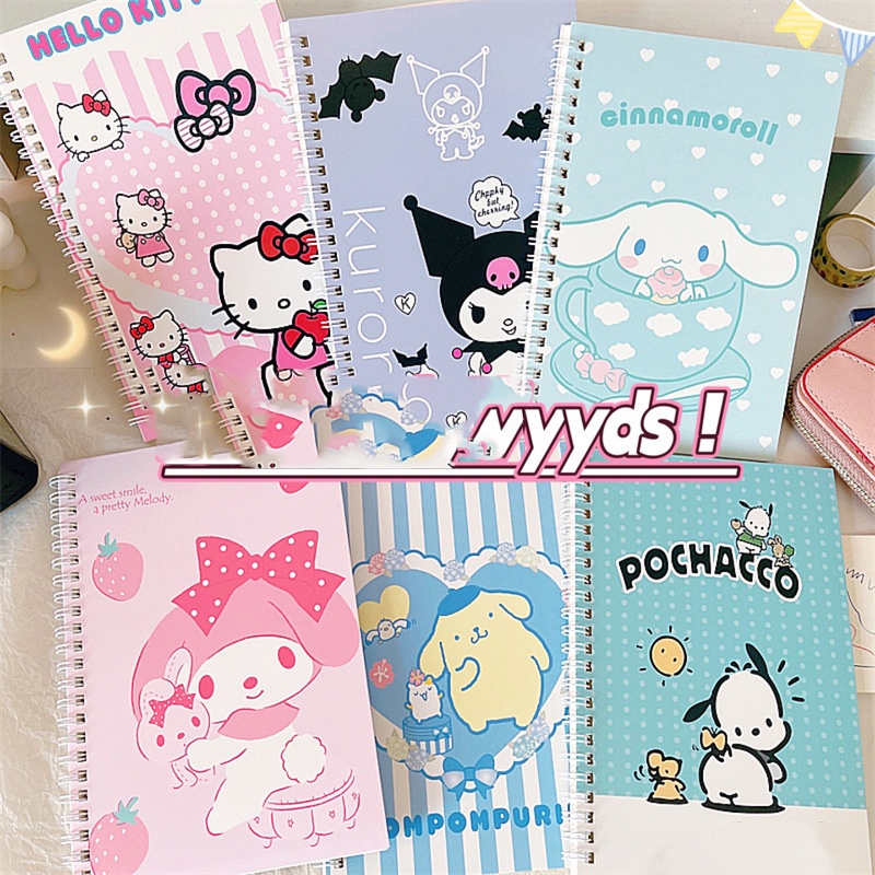 สมุดโน้ตไดอารี่ ลายการ์ตูนอนิเมะ My Melody Hello Kitty Sanrio Kuromi ขนาด A5 60 หน้า สําหรับนักเรียน สํานักงาน