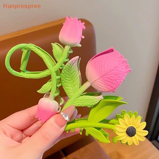 Hanprospree&gt; กิ๊บติดผมโลหะ ทรงเรขาคณิต กลวง ดอกไม้ หรูหรา สไตล์วินเทจ เครื่องประดับแฟชั่น สําหรับผู้หญิง