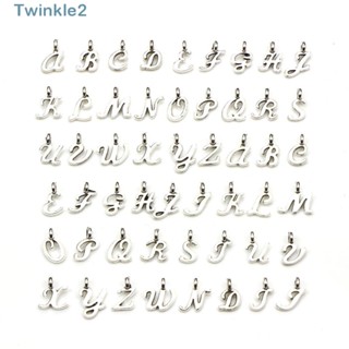 Twinkle จี้ตัวอักษร A-Z 26 ตัว โลหะผสมเงิน 182 ชิ้น สําหรับสร้อยข้อมือ ต่างหู DIY