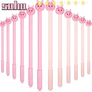 Suhuhd ปากกาเขียนหน้าหมู หมึกสีดํา อุปกรณ์สําหรับใช้ในบ้าน 24 ชิ้น