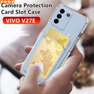 for vivo V27e V25e V25 Pro V25Pro v 25 5G Transparent Card Slot Silicon Casing Shockproof TPU Pocket Phone Case Soft Clear Wallet Back Cover