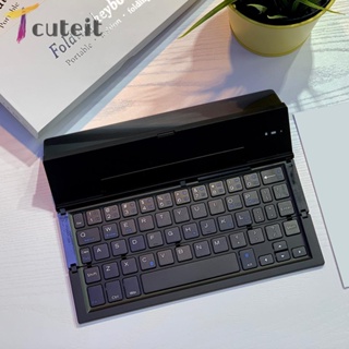 Tcuteit คีย์บอร์ดแท็บเล็ต อะลูมิเนียมอัลลอย พับได้ สําหรับ IOS Windows Android