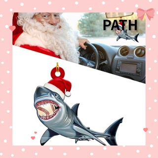 Path จี้ไม้ รูปปลาฉลามน่ารัก สําหรับแขวนตกแต่งต้นคริสต์มาส