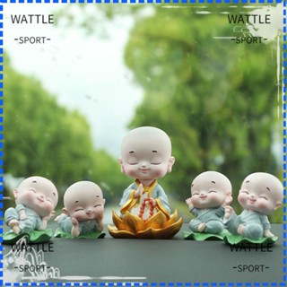 Wattle เครื่องประดับเรซิ่น รูปพระสงฆ์น้อย สี่องค์ สําหรับตกแต่งบ้าน ภายในรถยนต์