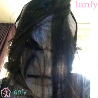 Lanfy หน้ากากยาง เหมือนจริง ผมยาว อุปกรณ์ประกอบฉากคอสเพลย์ หน้ากากใบหน้า ของขวัญ ตกแต่งฮาโลวีน