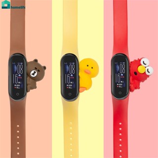 (18 สี) สายซิลิโคนเสริมการ์ตูนแฟชั่นหลากสีสำหรับสร้อยข้อมือ Mi Band 5 6 7 home home