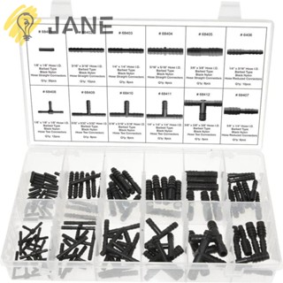 Jane ตัวเชื่อมต่อท่อสูญญากาศ ไนล่อน 12 ขนาด ลดตรง สีดํา สําหรับท่อสูญญากาศ ยานยนต์