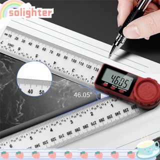 SOLIGHTER ไม้โปรแทรกเตอร์วัดระดับ หน้าจอ LCD อเนกประสงค์ แบบพับได้