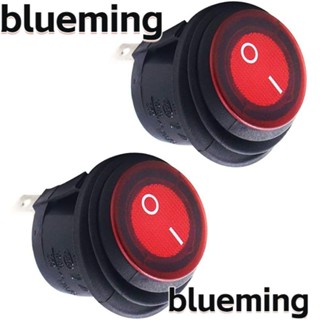 Blueming2 สวิตช์โยกพลาสติก LED สีแดง DC 12-24V 6A กันน้ํา อุปกรณ์เสริม สําหรับรถยนต์ เรือ 2 ชิ้น