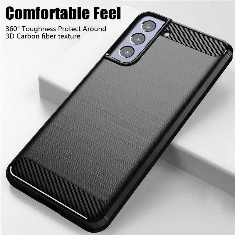เคสโทรศัพท์ซิลิโคน TPU แบบนิ่ม คาร์บอนไฟเบอร์ กันกระแทก สําหรับ Samsung Galaxy A04e A04s A14 A24 A34 A54 A13 A23 A33 A53 A73 S23 Plus Ultra