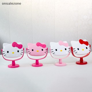 Ozth ใหม่ Kawaii กระจกแต่งหน้า ลายการ์ตูน Hello Kitty My Melody Kuromi Cinnamoroll สีชมพู พับได้ แบบพกพา ของขวัญ สําหรับเด็กผู้หญิง