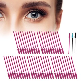 BM3 50PCS แปรงต่อขนตาใช้ครั้งเดียวแปรงแต่งหน้าขนาดเล็กสำหรับขนตาคิ้ว Grafting Grooming