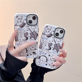 เคสโทรศัพท์มือถือ ซิลิโคนนิ่ม TPU กันกระแทก ลายแมวน่ารัก สไตล์เกาหลี 2-in-1 สําหรับ IPhone 14 13 11 12 Pro 15 Pro Max 14promax